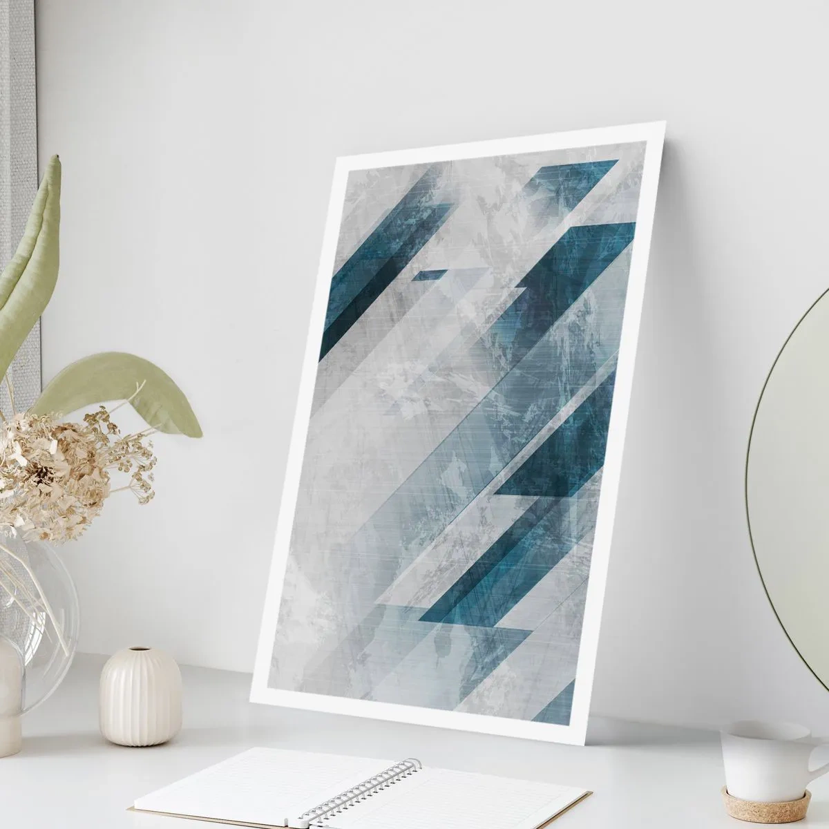 Affisch - Tredimensionell komposition – gråhetens rörelse - 50x70 cm