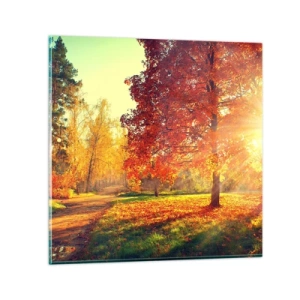 Glastavla - Bild på glas - Rött är vackert - 40x40 cm