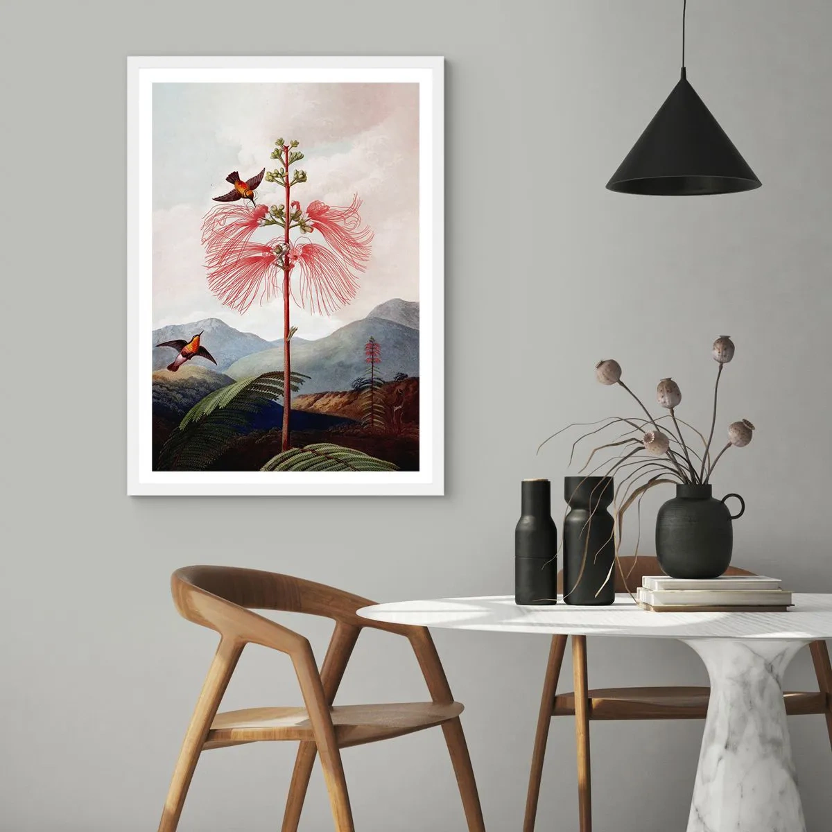 Affisch i vit ram - I ett tropiskt paradis - 70x100 cm