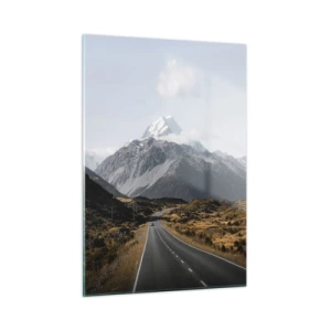 Glastavla - Bild på glas - Väg till fjällens hjärta - 50x70 cm