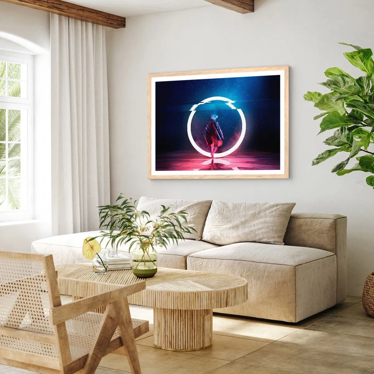 Affisch i ram av ljusek - Mellan världar - 100x70 cm