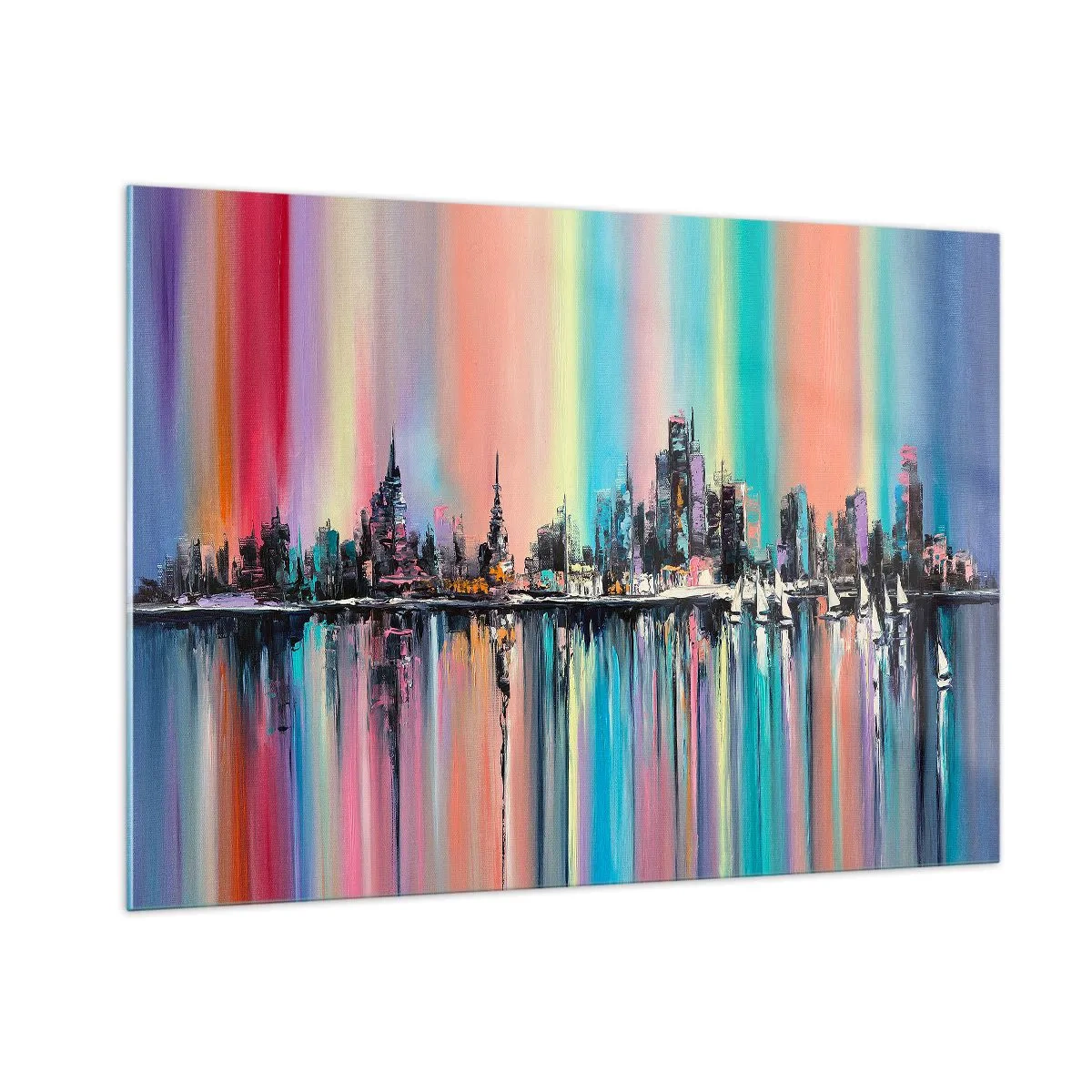 Glastavla - Bild på glas - Nattens ljus - 100x70 cm