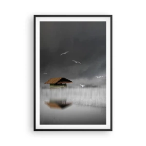 Affisch i svart ram - Regnskydd - 61x91 cm