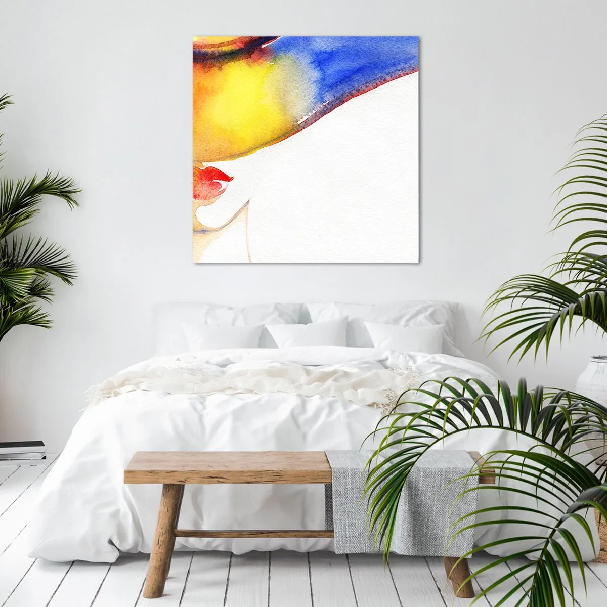Canvastavla - Bild på duk - Damporträtt    - 70x70 cm