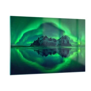 Glastavla - Bild på glas - I skenets famn - 120x80 cm