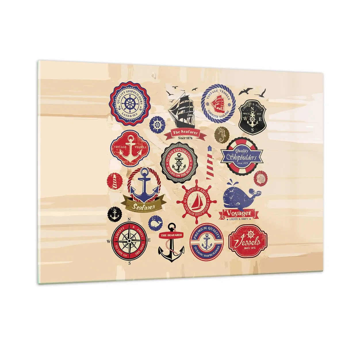 Glastavla - Bild på glas - Seglarbroderskap - 120x80 cm
