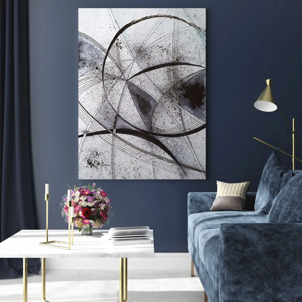 Glastavla - Bild på glas - Futuristisk fantasi - 70x100 cm