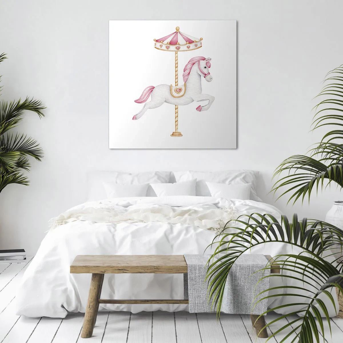 Canvastavla - Bild på duk - Han gav sig iväg med en hov - 60x60 cm