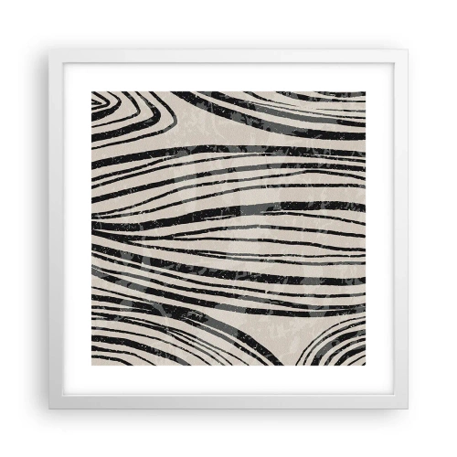 Affisch i vit ram - Stänk av linjer - 40x40 cm