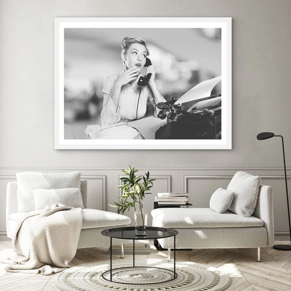 Affisch i vit ram - Hallå, tillbaka till 50-talet. - 91x61 cm