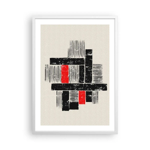 Affisch i vit ram - Rött och svart - 50x70 cm