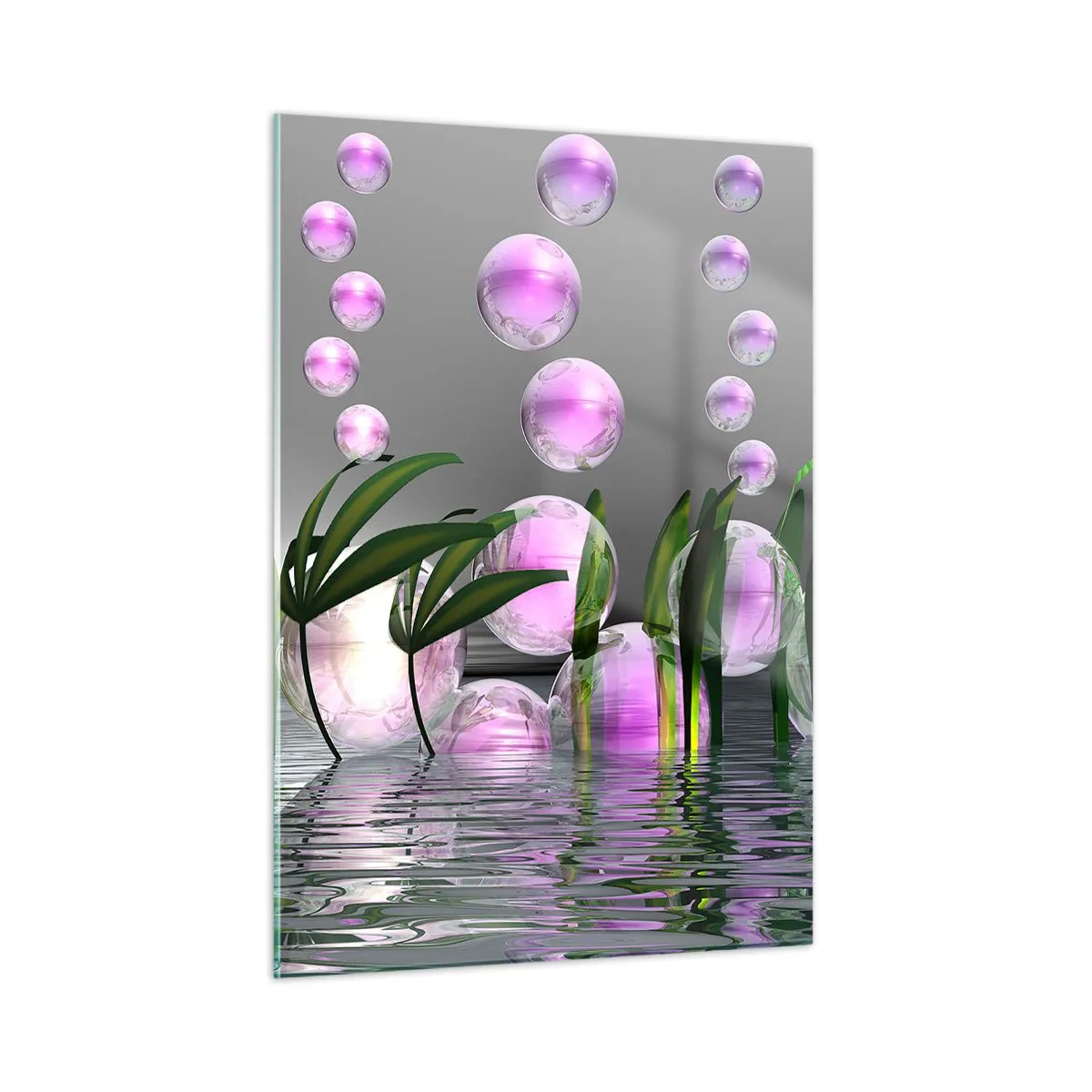 Glastavla - Bild på glas - Tankeväckande komposition av lätthet och liv - 50x70 cm