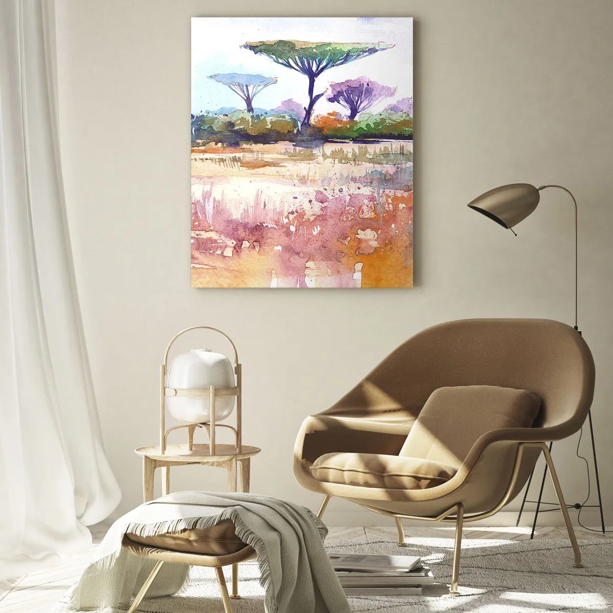 Glastavla - Bild på glas - Savannens färg - 50x70 cm