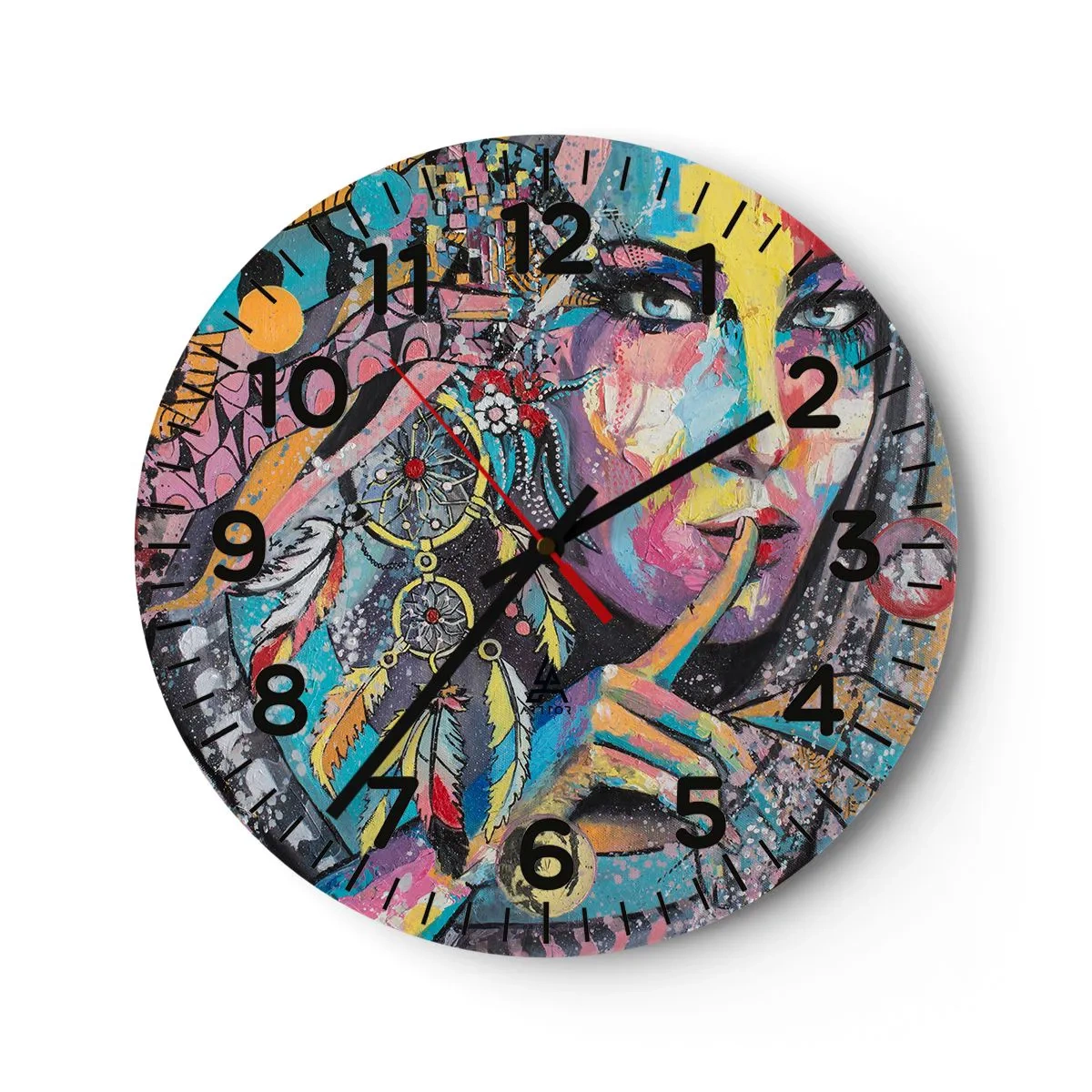 Väggklocka - Klocka på glas - Var tyst tills du förstår - 40x40 cm