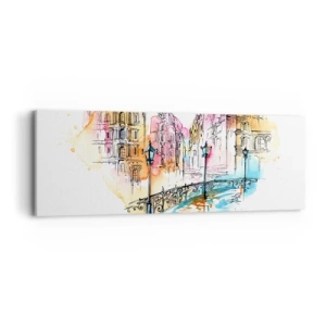 Canvastavla - Bild på duk - Stadens hjärta - 90x30 cm
