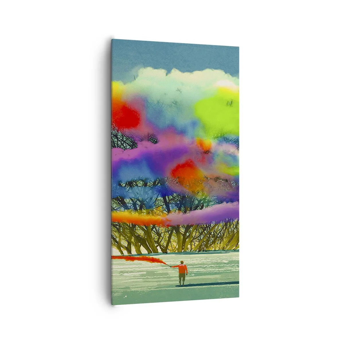 Canvastavla - Bild på duk - Liva upp världen - 65x120 cm