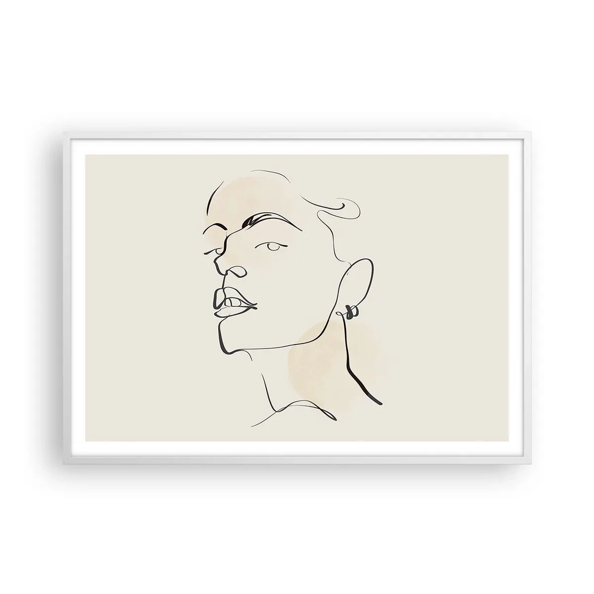 Affisch i vit ram - Stolt blick - 100x70 cm