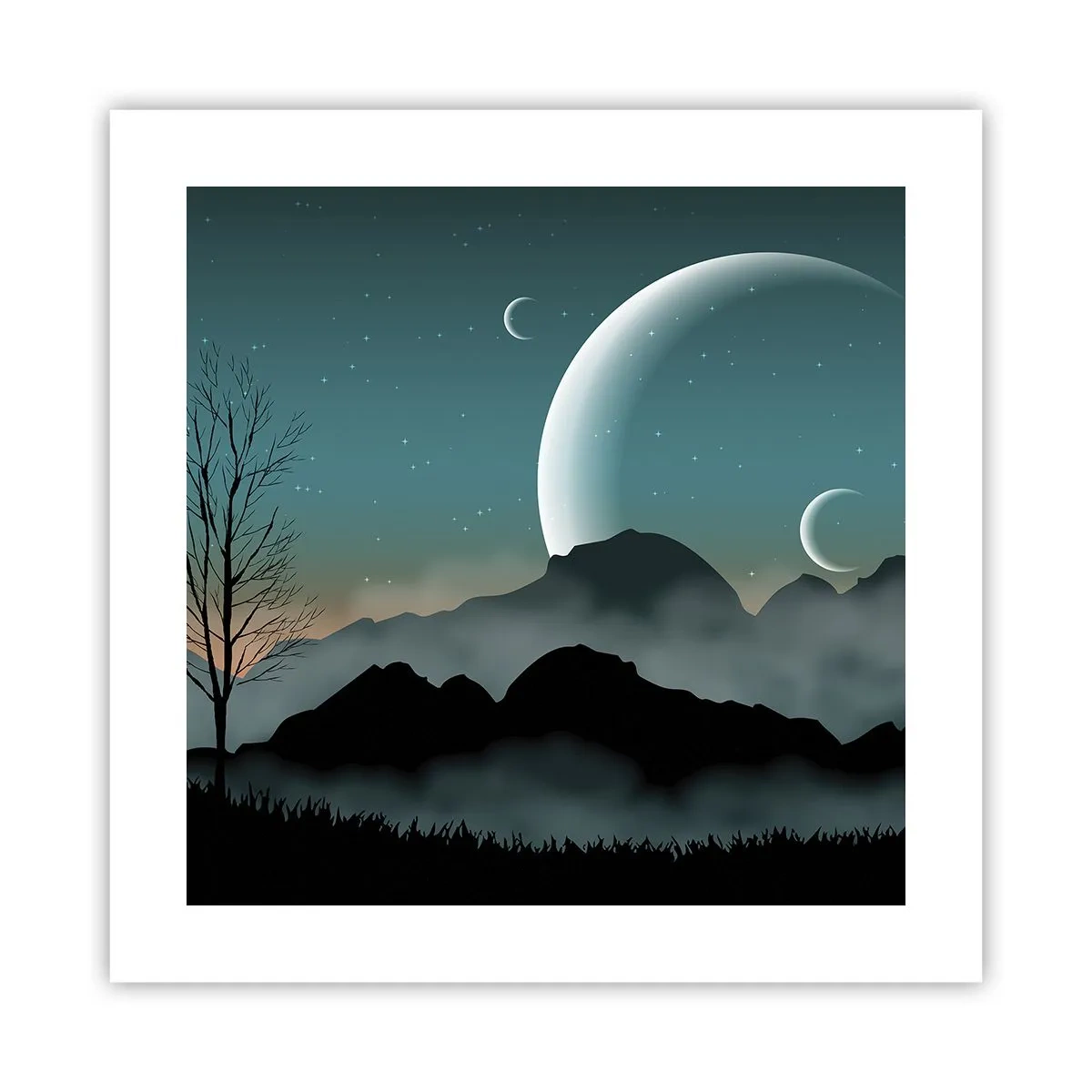 Affisch - Stjärniga nattens karneval - 40x40 cm