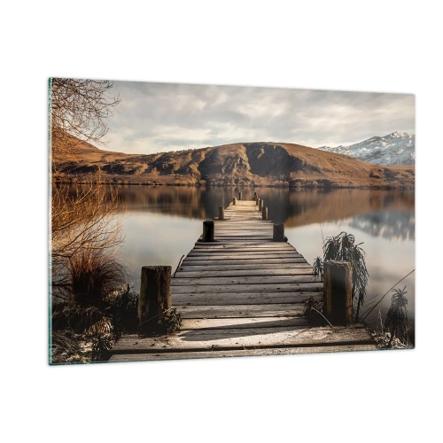 Glastavla - Bild på glas - Ett landskap i tystnad - 120x80 cm