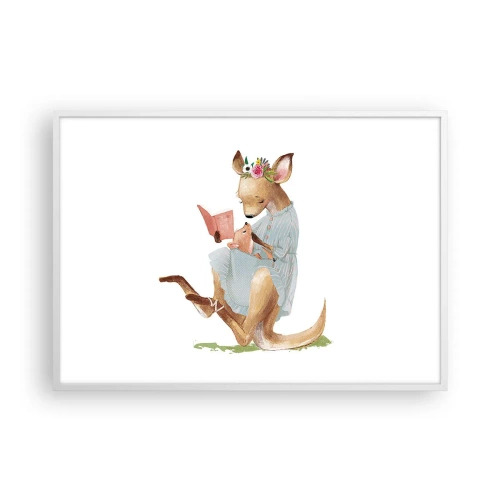 Affisch i vit ram - Mamma, läs för mig - 100x70 cm