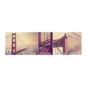 Provbit av självhäftande fototapet Deluxe Sticker - Mellan himlen och jorden - Landskap, Arkitektur, San Francisco - 100x30 cm