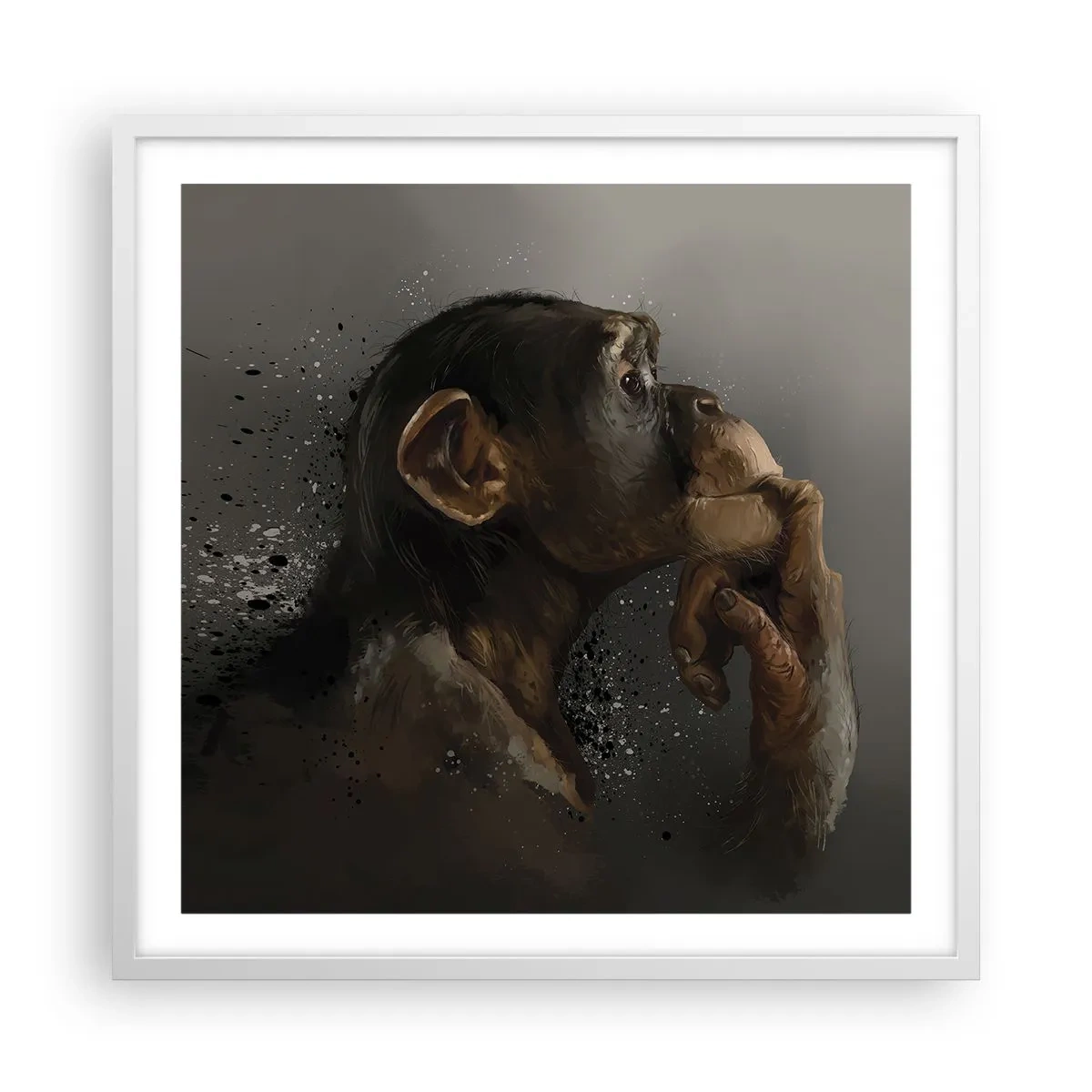 Affisch i vit ram - Säkert en tänkare - 60x60 cm