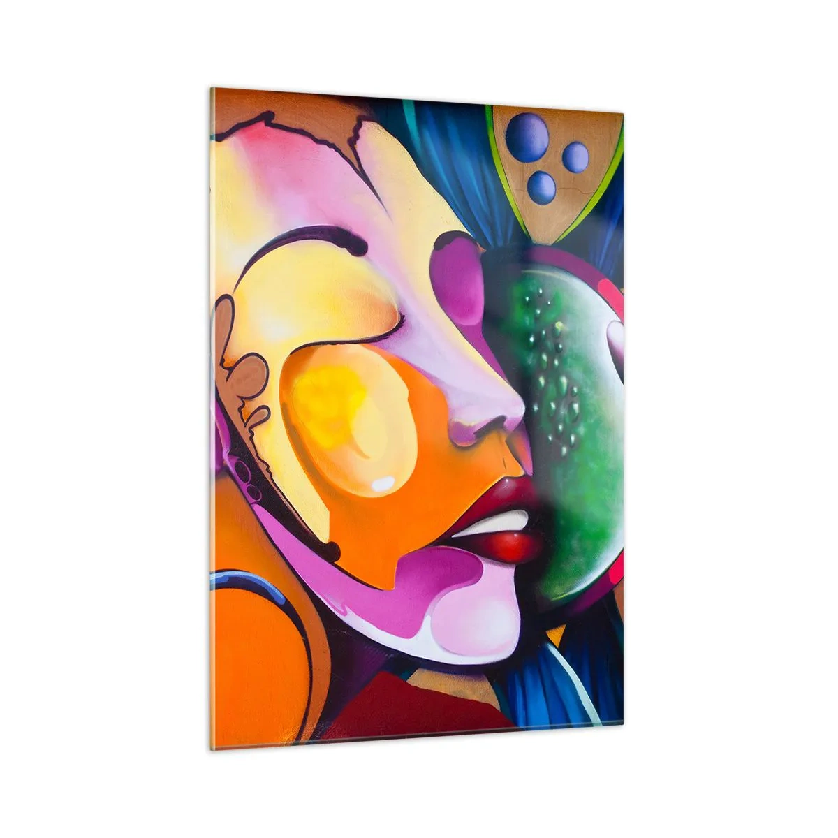 Glastavla - Bild på glas - Känna på med färg - 50x70 cm