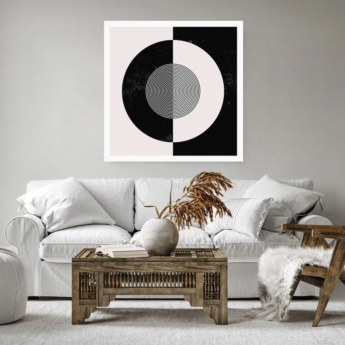 Affisch - Harmoni i svart och vitt - 40x40 cm