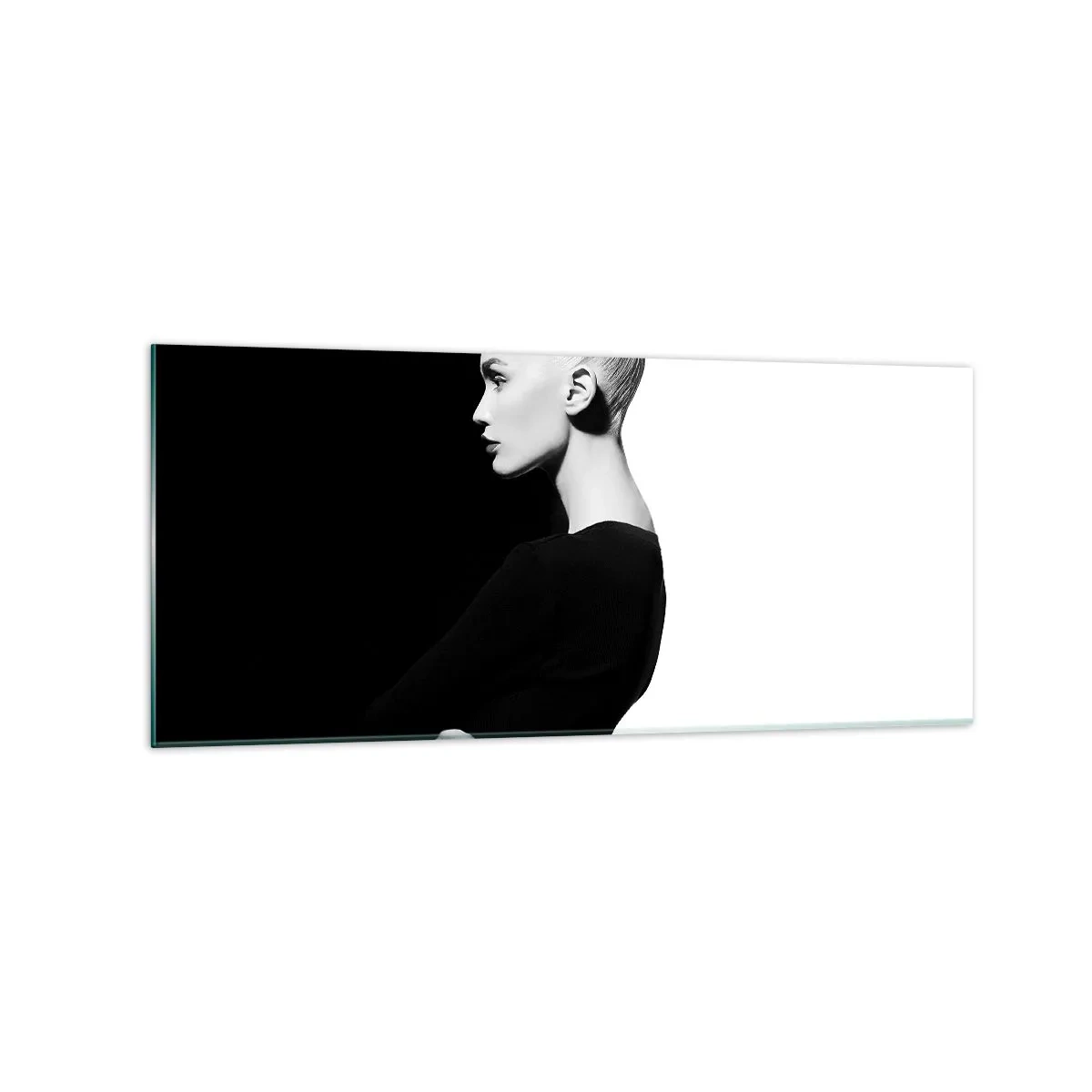 Glastavla - Bild på glas - Helt enkelt en kvinna - 120x50 cm