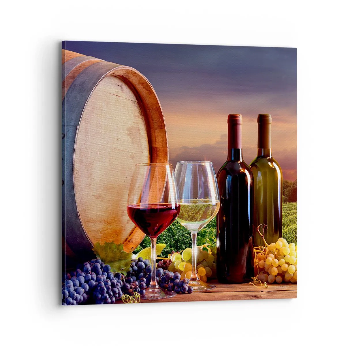 Canvastavla - Bild på duk - Här smakar livet - 70x70 cm