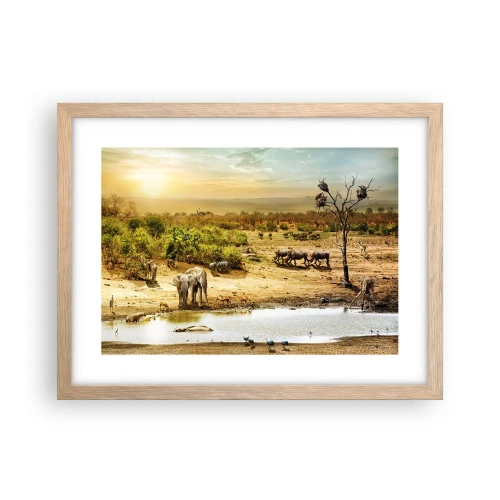 Affisch i ram av ljusek - "Det mynnade en flod från Eden…" - 40x30 cm