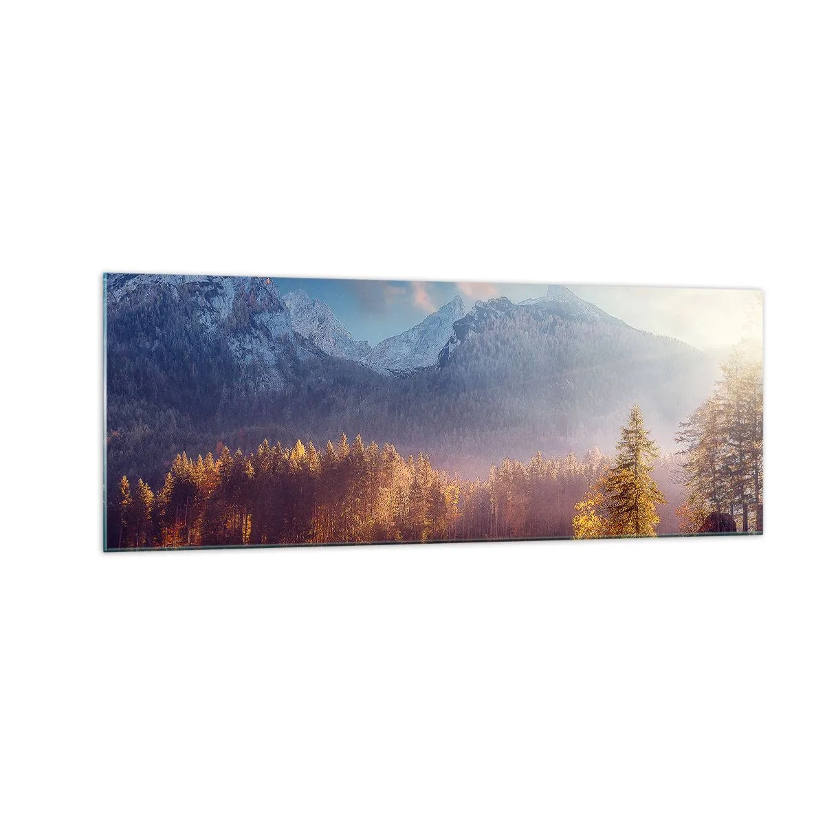 Glastavla - Bild på glas - I berg och dalar - 140x50 cm