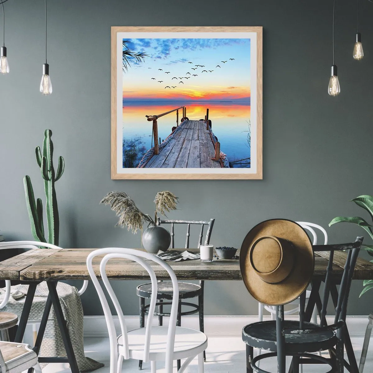 Affisch i ram av ljusek - Dags att vända hem... - 30x30 cm