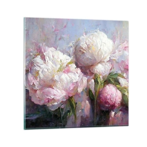 Glastavla - Bild på glas - En bukett full av liv - 70x70 cm