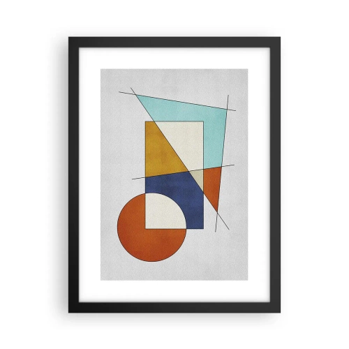 Affisch i svart ram - Abstraktion: modernistiskt nöje - 30x40 cm