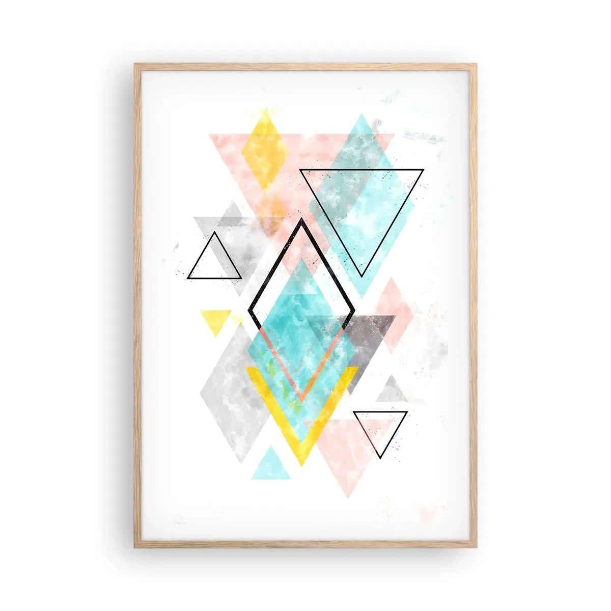 Affisch i ram av ljusek - Geometriskt spel - 70x100 cm