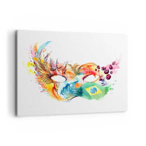 Canvastavla - Bild på duk - Brasilien hälsar välkommen med samba - 120x80 cm