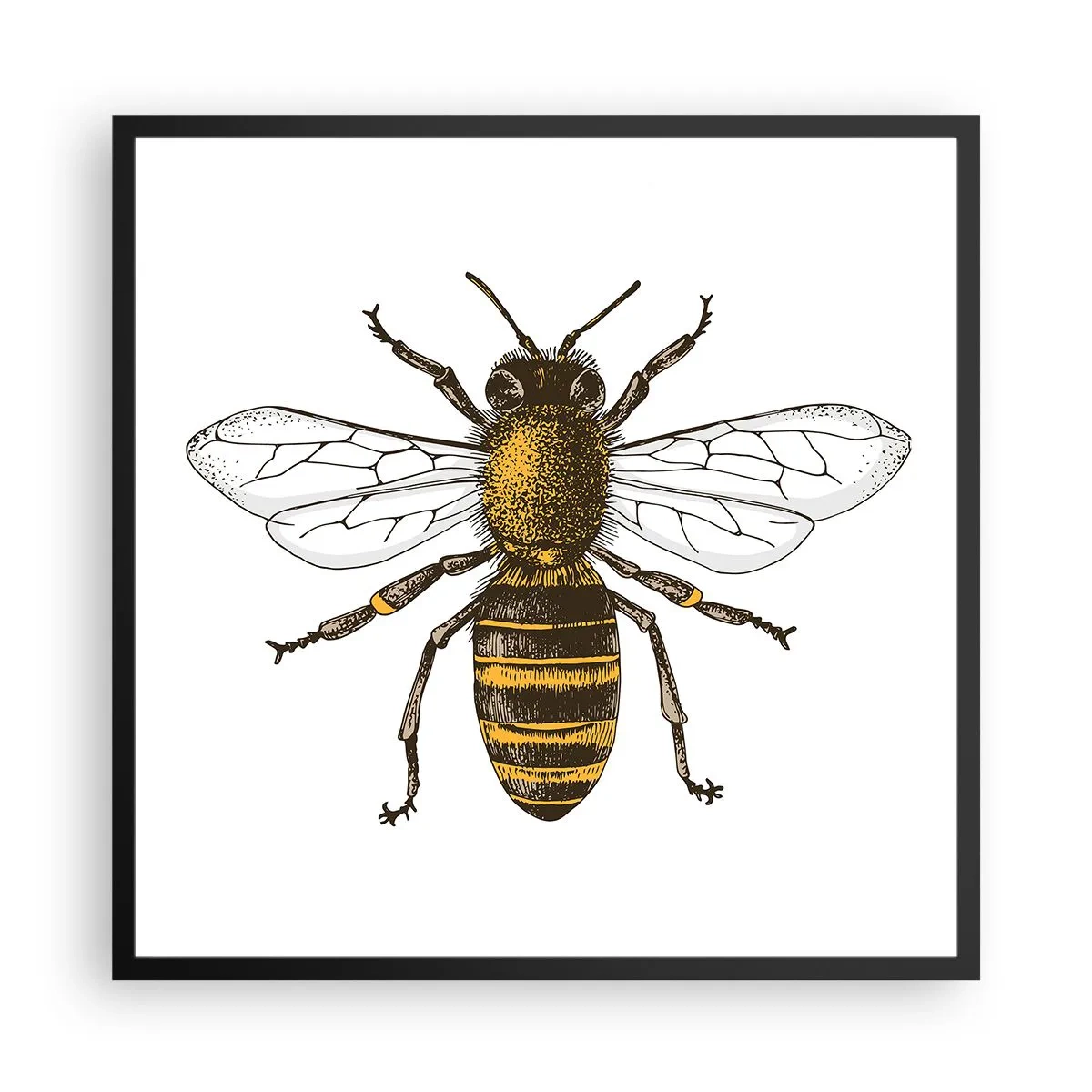 Affisch i svart ram - Vackert och bra - 60x60 cm