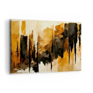 Canvastavla - Bild på duk - Harmoni av svart och guld - 120x80 cm