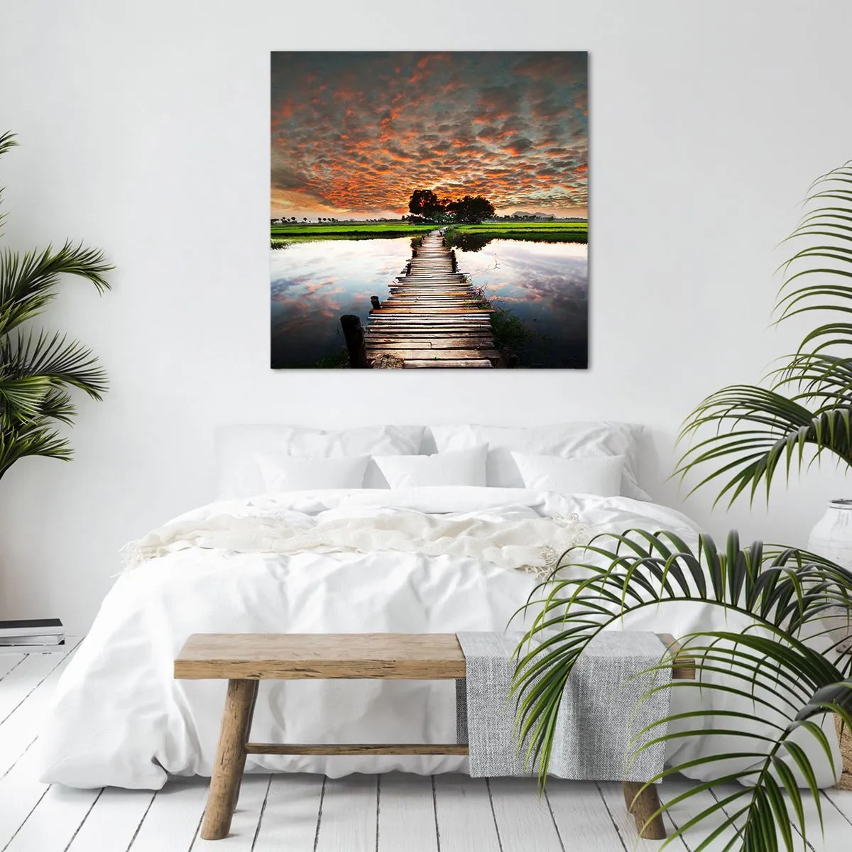 Canvastavla - Bild på duk - Fäll ut armarna - andas  - 30x30 cm