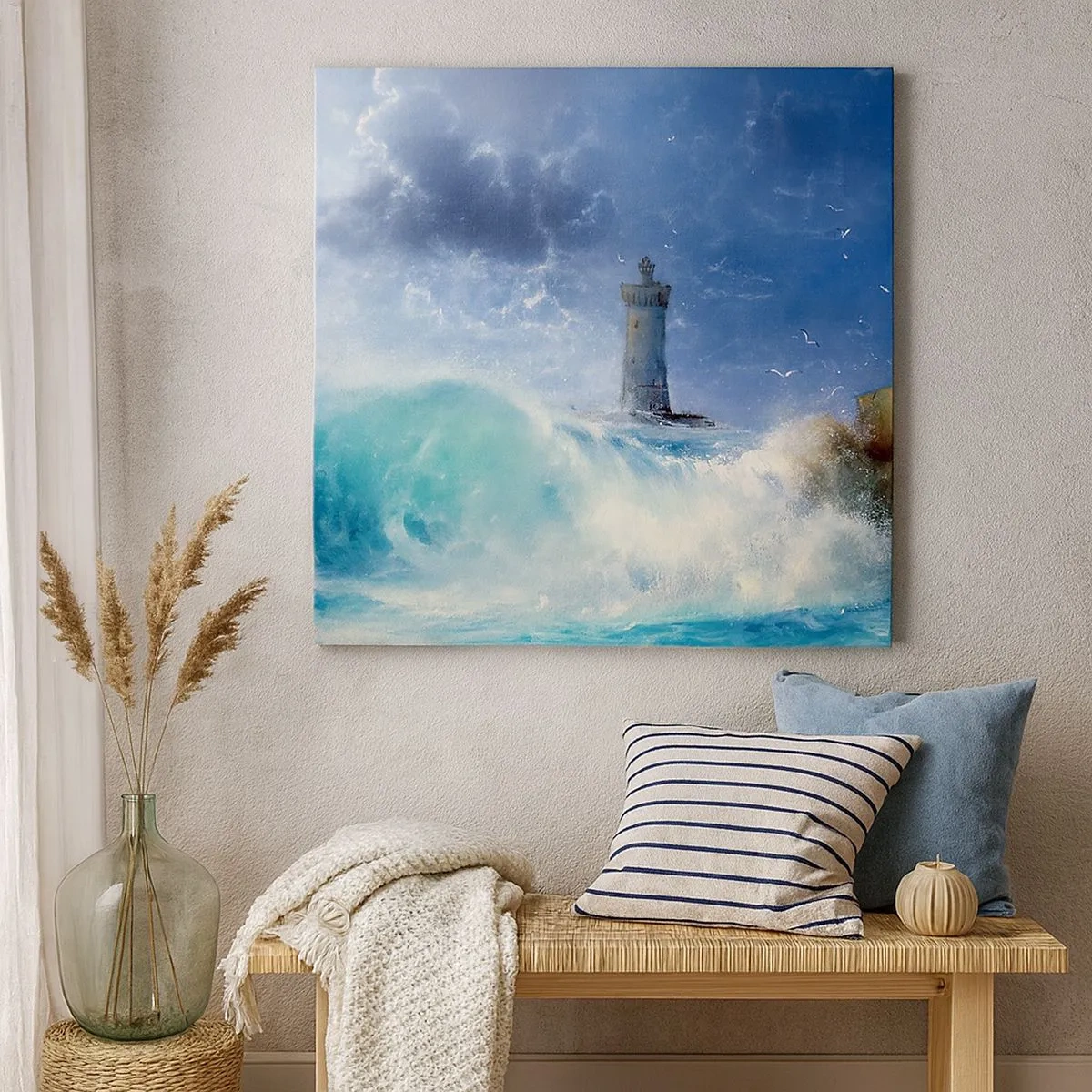 Canvastavla - Bild på duk - På vakt mot elementen - 30x30 cm