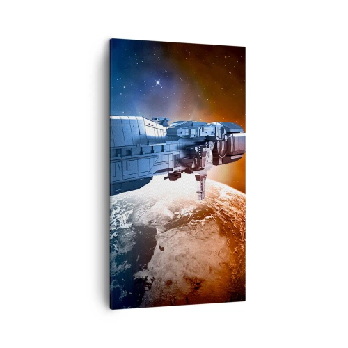 Canvastavla - Bild på duk - Uppmärksam åskådare - 45x80 cm