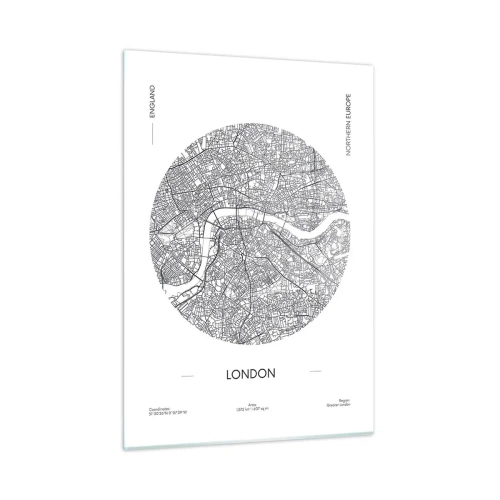 Glastavla - Bild på glas - Londons anatomi - 50x70 cm
