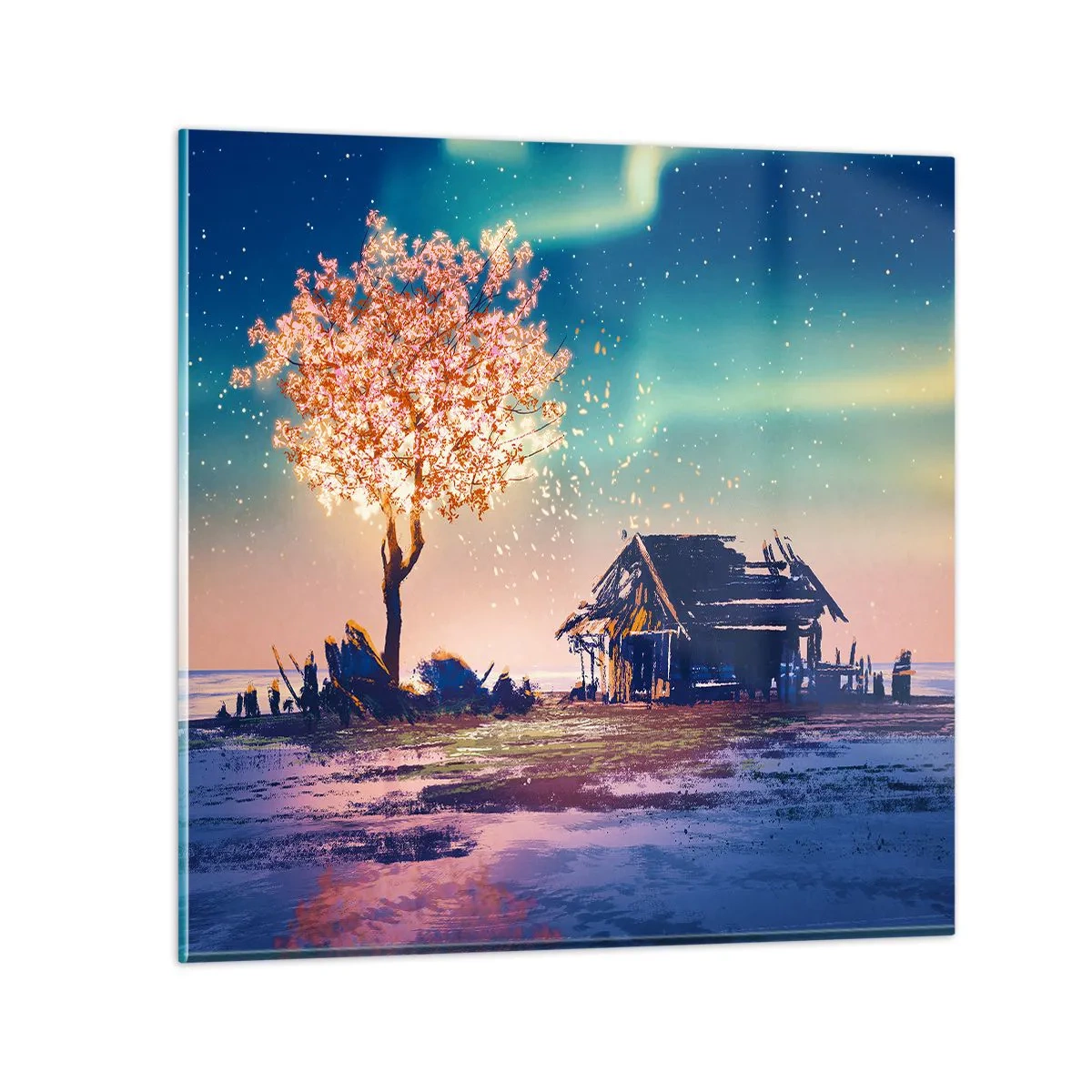 Glastavla - Bild på glas - Naturen är tidlös - 40x40 cm