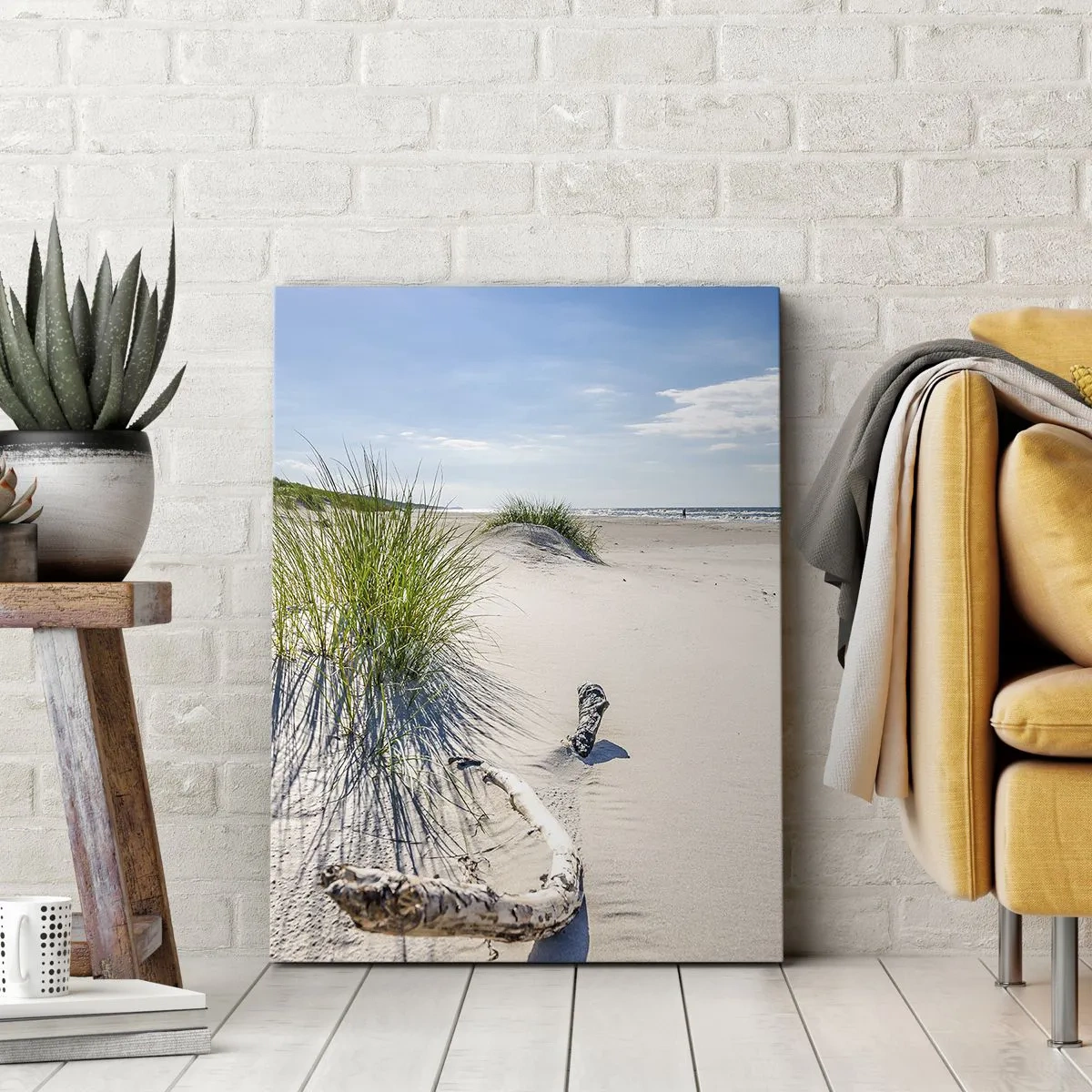 Canvastavla - Bild på duk - Vackrast? Östersjöstrand - 45x80 cm