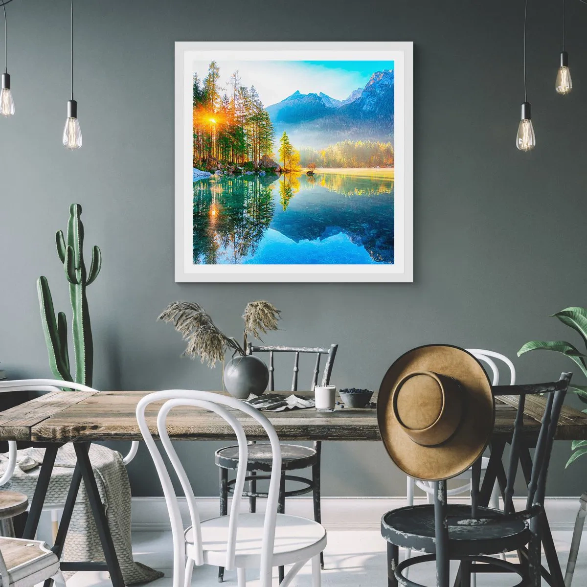 Affisch i vit ram - Majestät och sötma - 40x40 cm