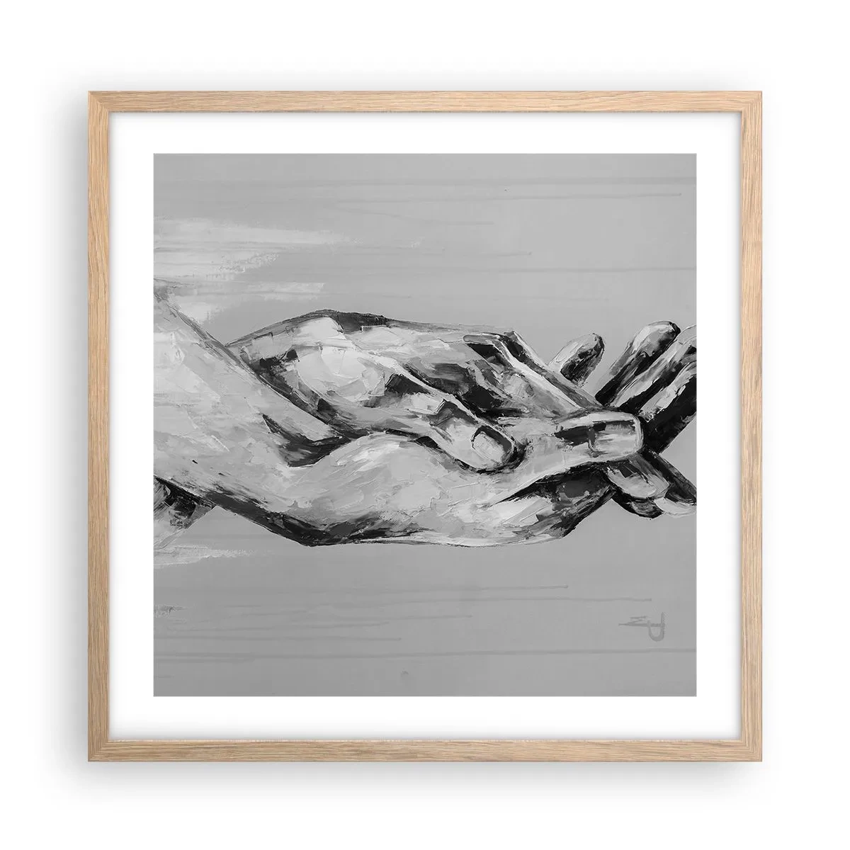 Affisch i ram av ljusek - Början... - 50x50 cm