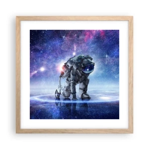 Affisch i ram av ljusek - Stjärnig himmel över mig - 40x40 cm