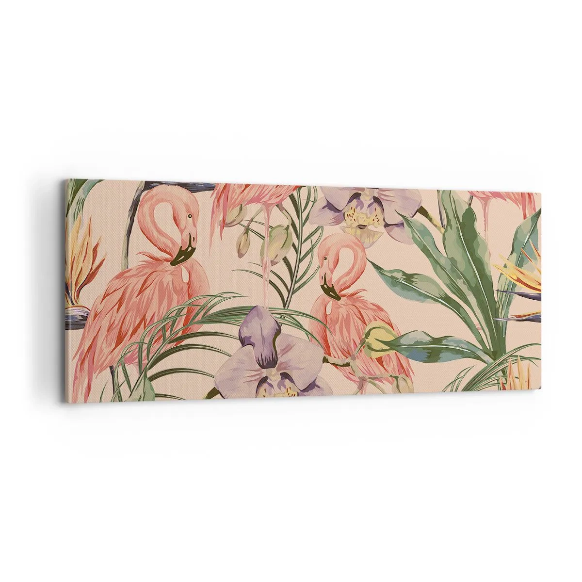 Canvastavla - Bild på duk - Rosa balett i blommor - 100x40 cm