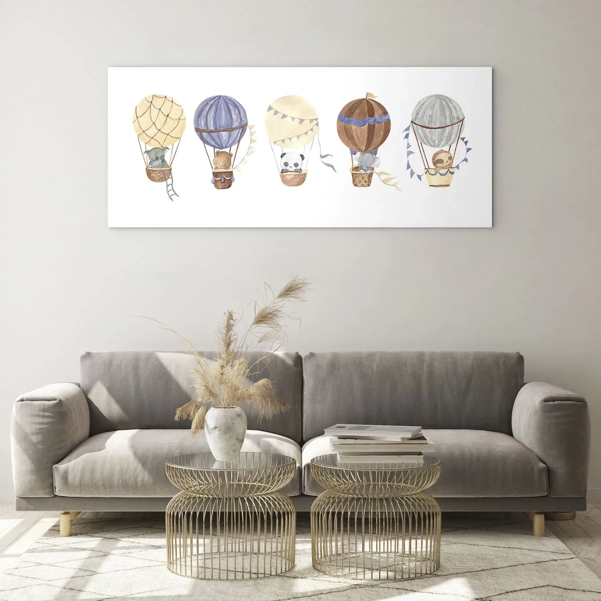 Glastavla - Bild på glas - Vänner på en resa - 100x40 cm